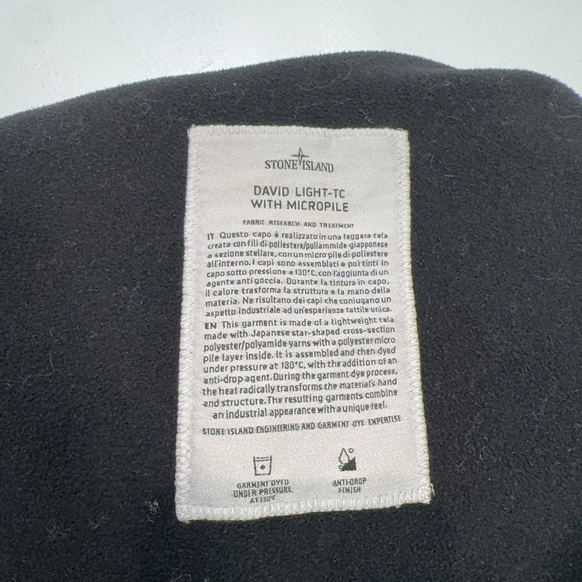 Stone Island David Light-TC with Micropile Hooded Anorak – Black