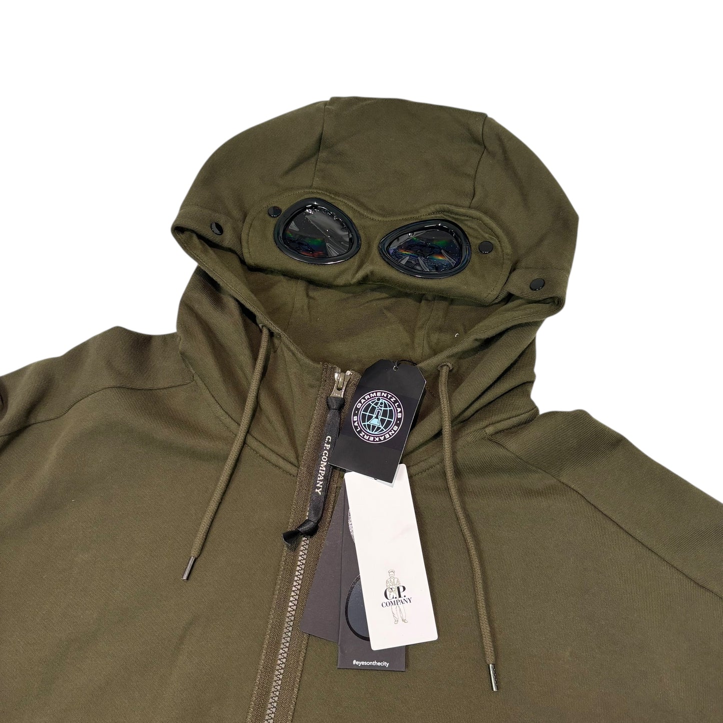 CP Conpany Duck Green Double Goggle Zip Up Cotton Jacket