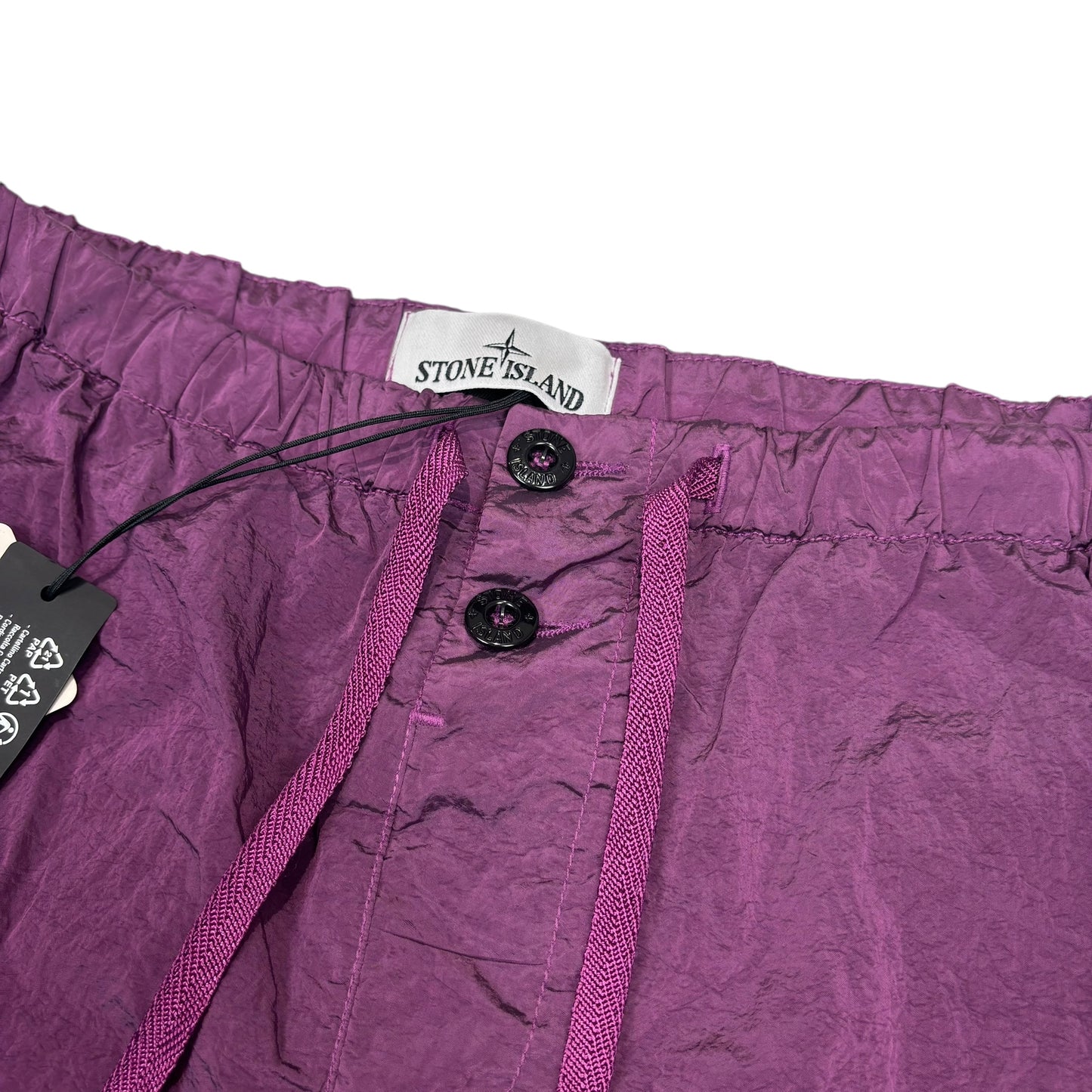 Stone Island Purple Nylon Metal Patch Logo Swim Shorts