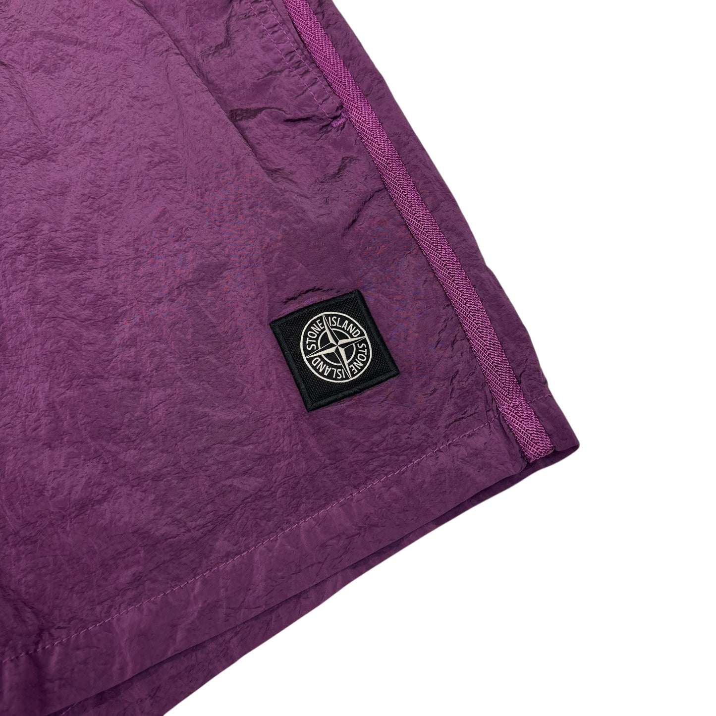 Stone Island Purple Nylon Metal Patch Logo Swim Shorts