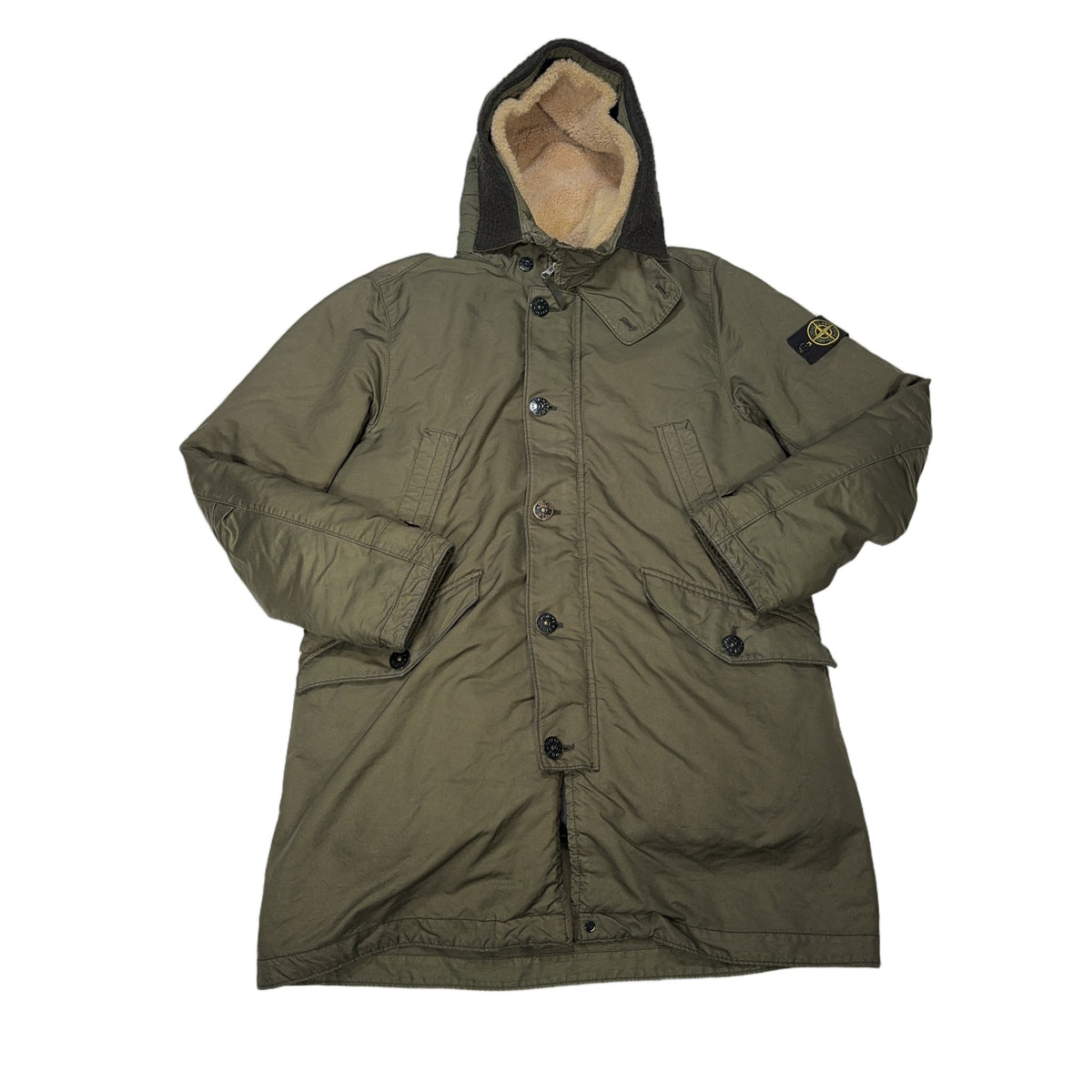 Stone Island Fleece-Lined David TC Hooded Parka – Green