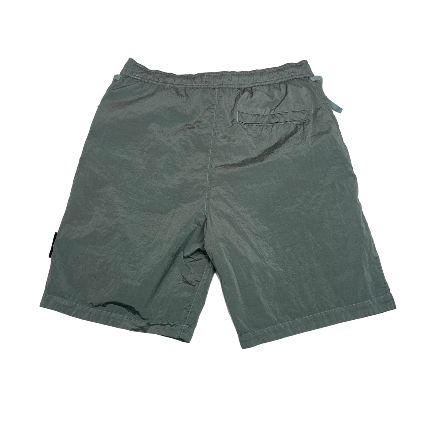 Stone Island Silver Patch-Logo Nylon Metal in Econyl Regenerated Nylon Shorts