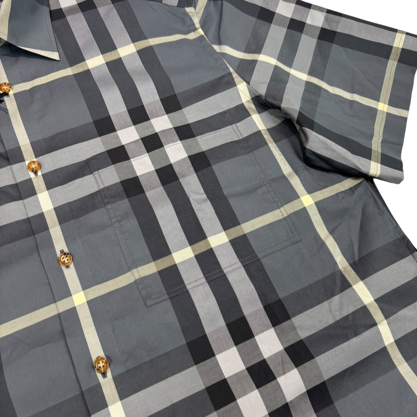 Burberry Grey Checked Button Up Shirt