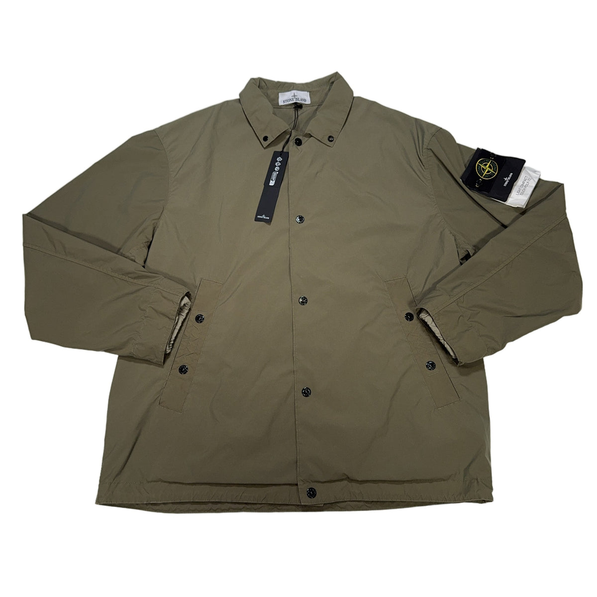 Stone Island Light Compact Touch Poly-TC Coach Jacket – Green