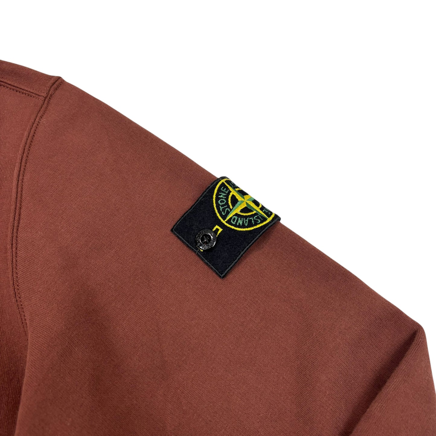 Stone Island Brown Compass-Patch Crewneck Jumper
