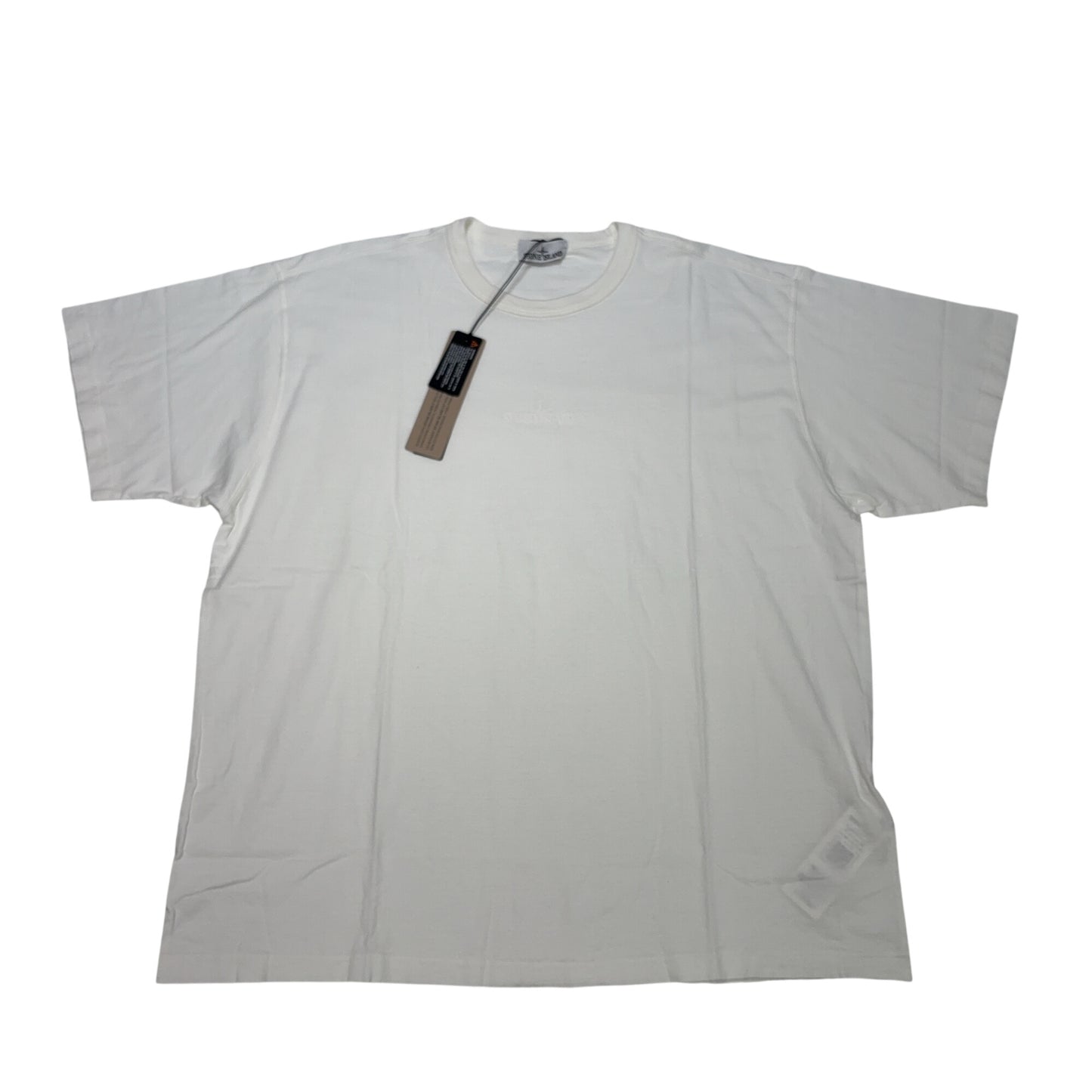 Stone Island Embroidered Logo White T-shirt