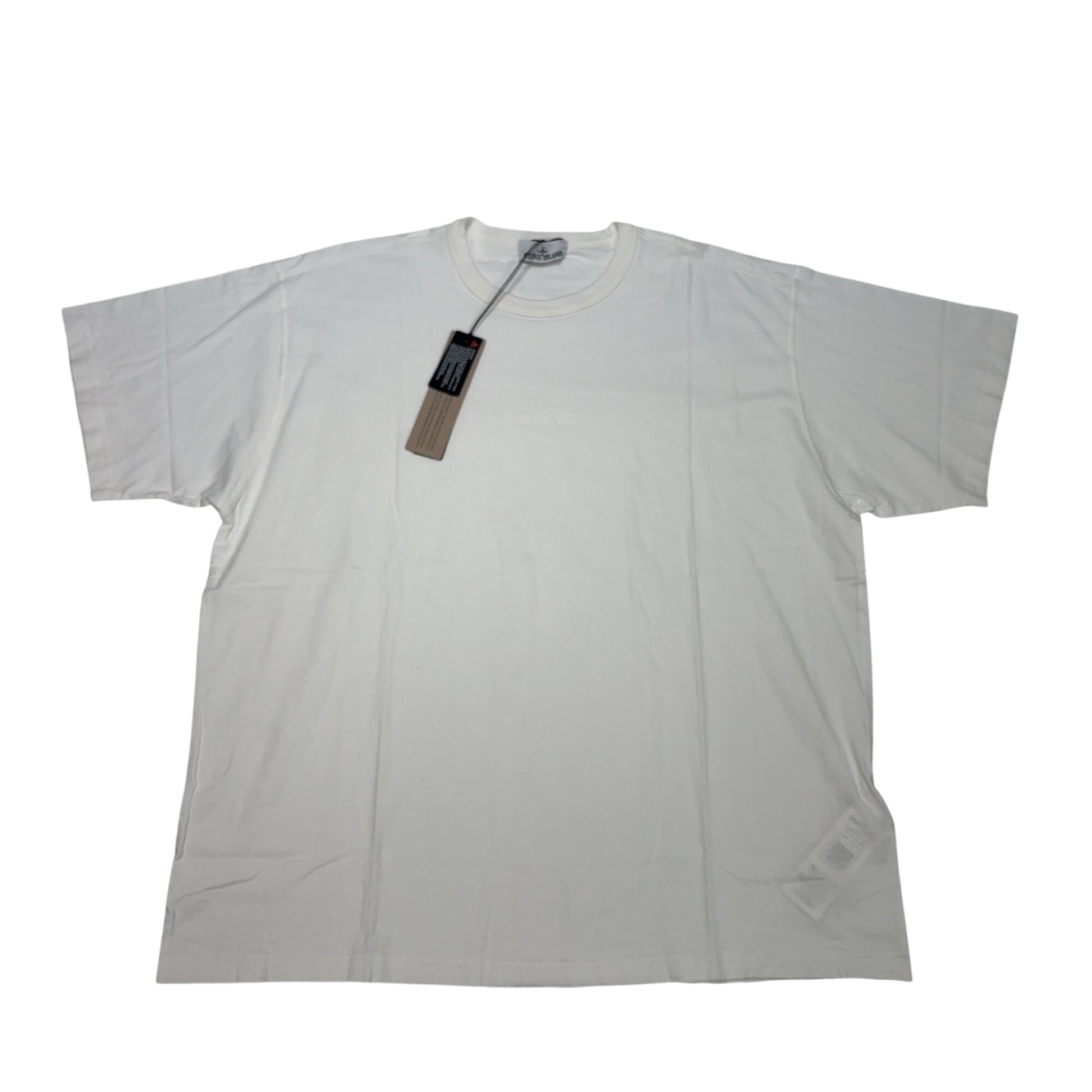 Stone Island Embroidered Logo White T-shirt