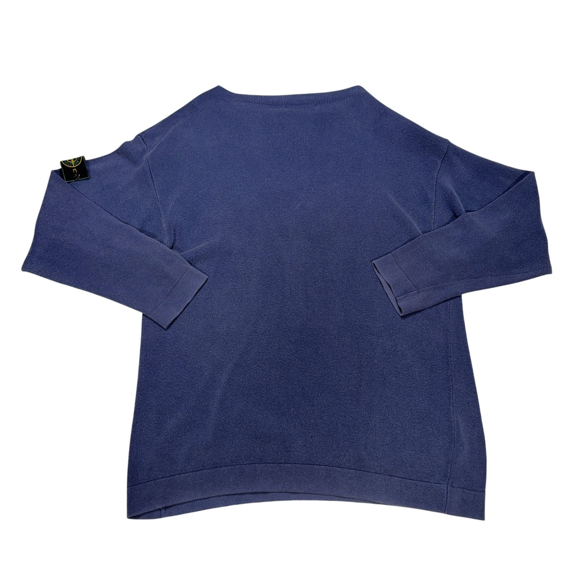 Stone Island Vintage Green Edge Knit Blue Jumpers