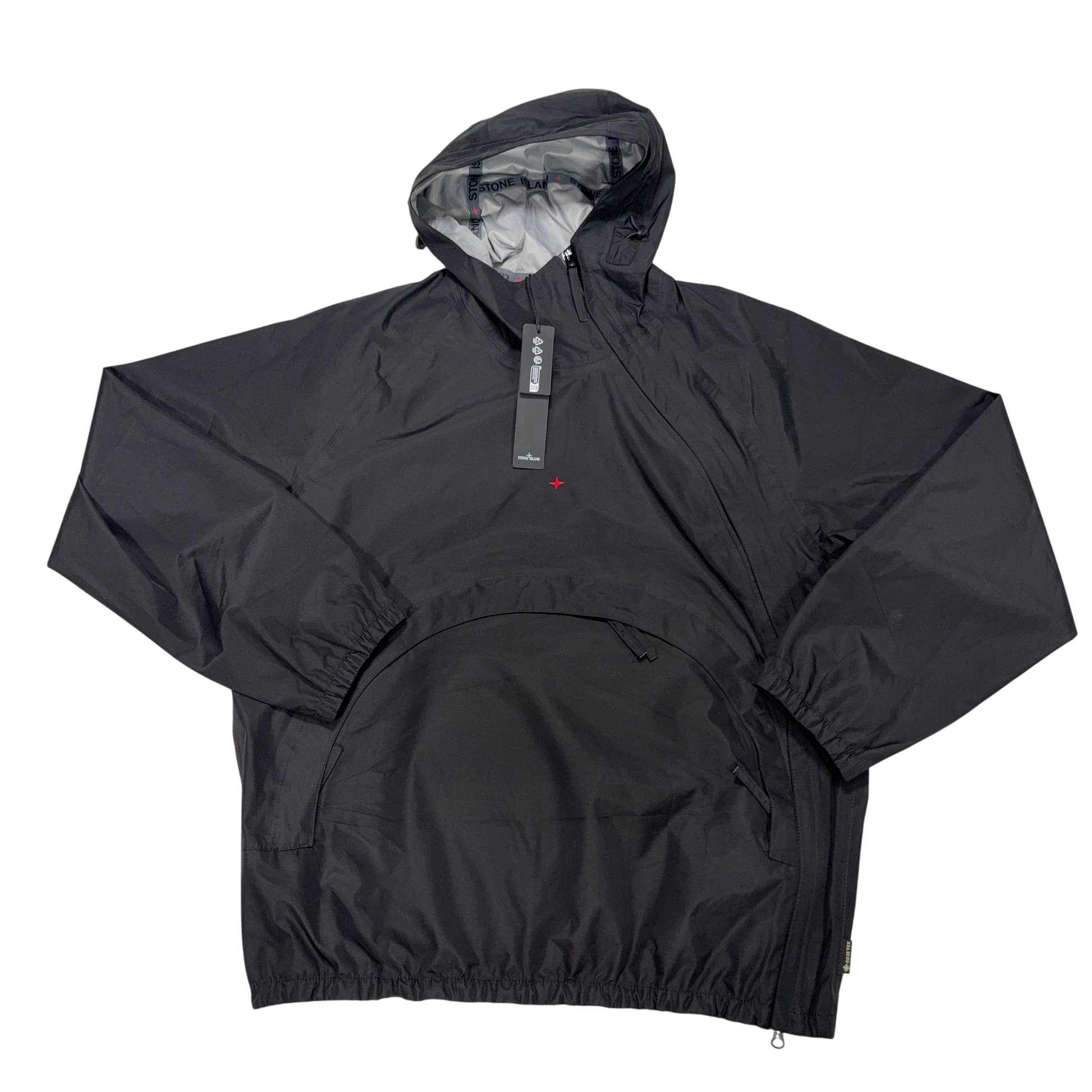 Stone Island 3L Gore-Tex In Recycled Polyester Black Hooded Jacket