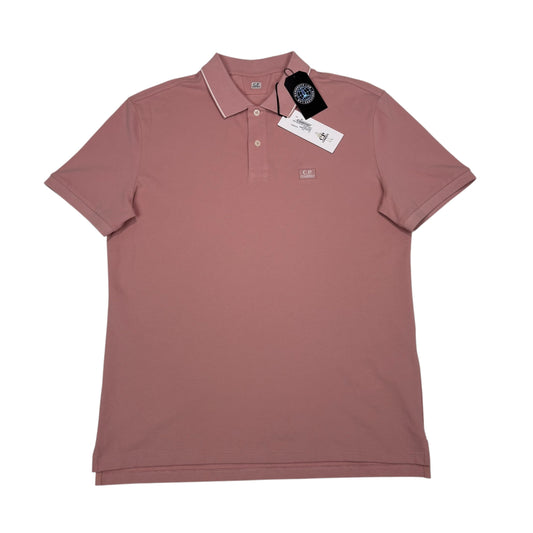 CP Company Misty Rose Stretch Piquet Box Logo Polo Shirt