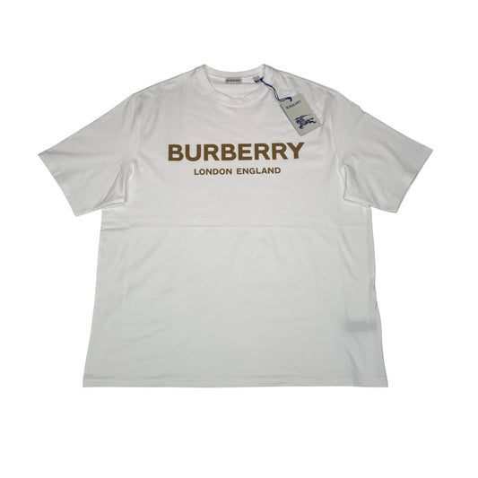 Burberry White Logo Spell Out Short Sleeve T-shirt