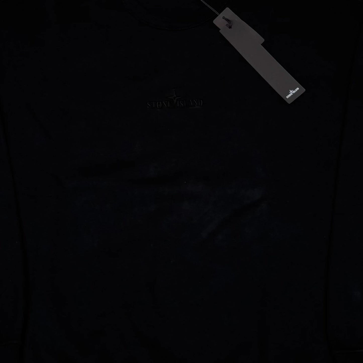 Stone Island Black Embroidered Logo Spell Out Crew Neck Jumper