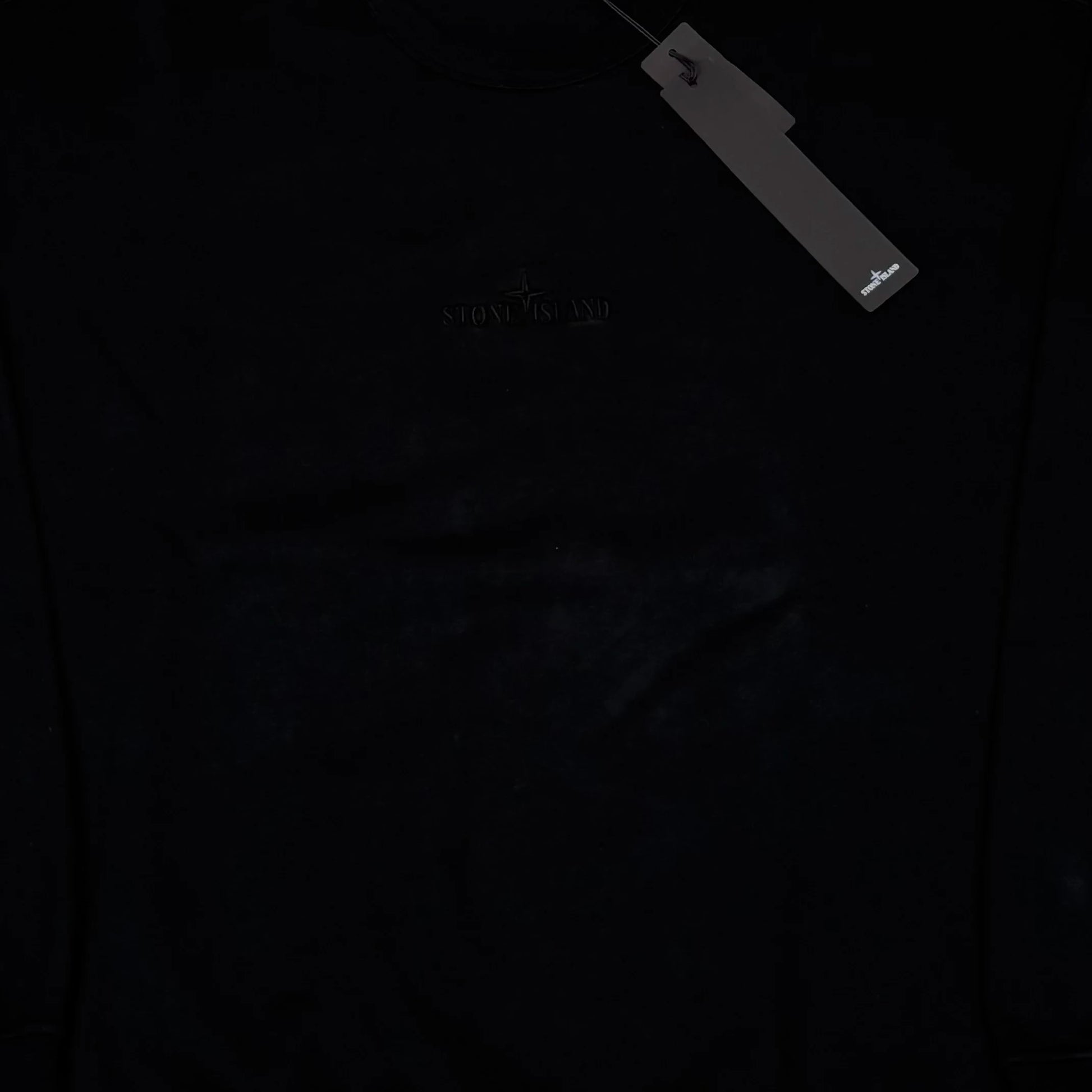 Stone Island Black Embroidered Logo Spell Out Crew Neck Jumper