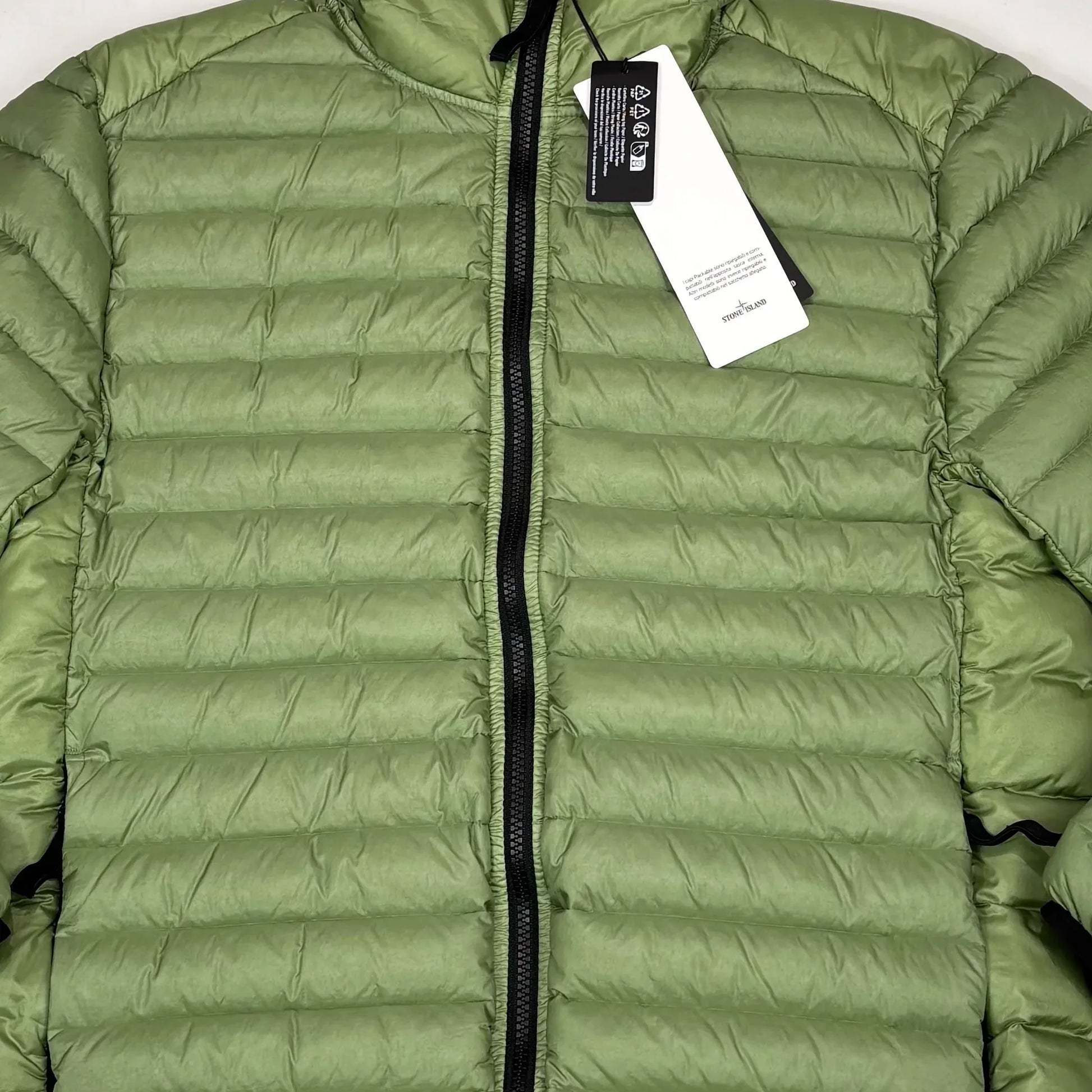 Stone Island Green Loom Woven Chambers R-Nylon Down-TC Puffer Jacket