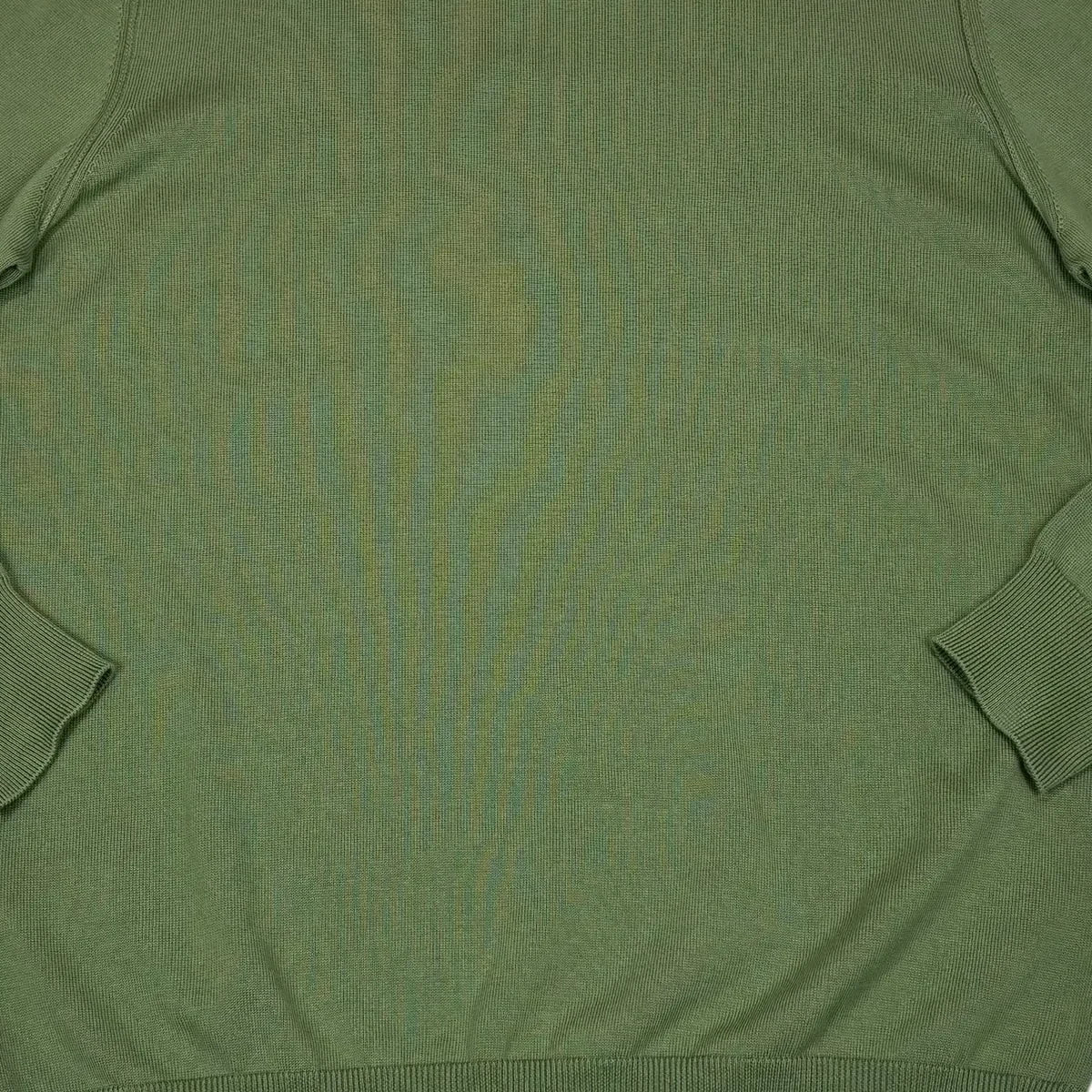 Stone Island Green Lightweight Ribbed Compass Patch Jumper