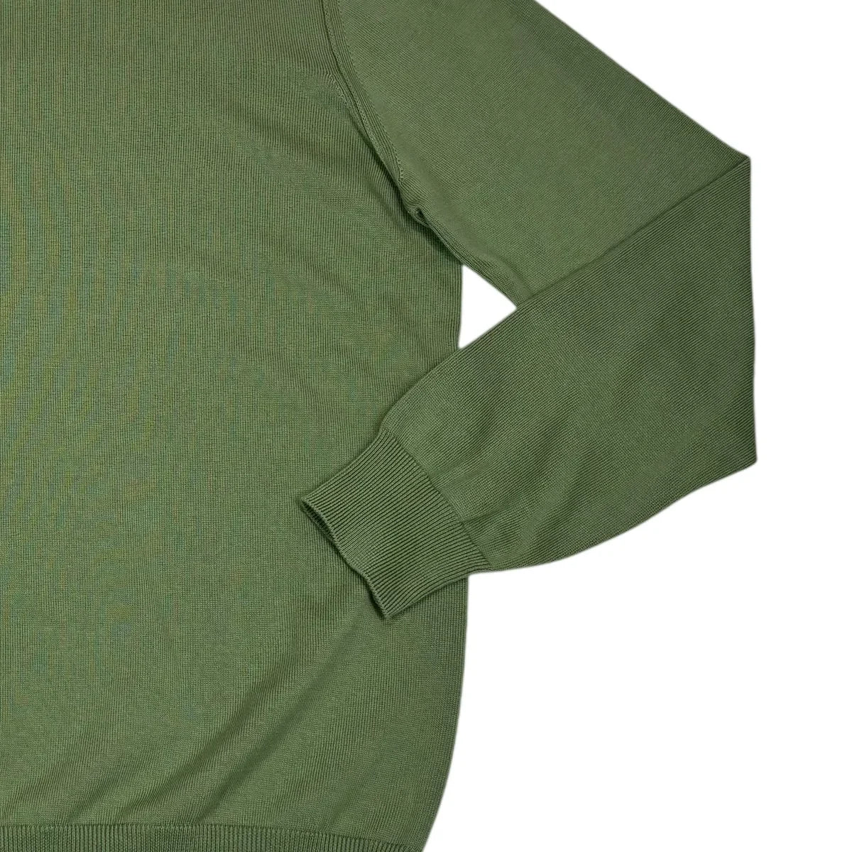 Stone Island Green Lightweight Ribbed Compass Patch Jumper