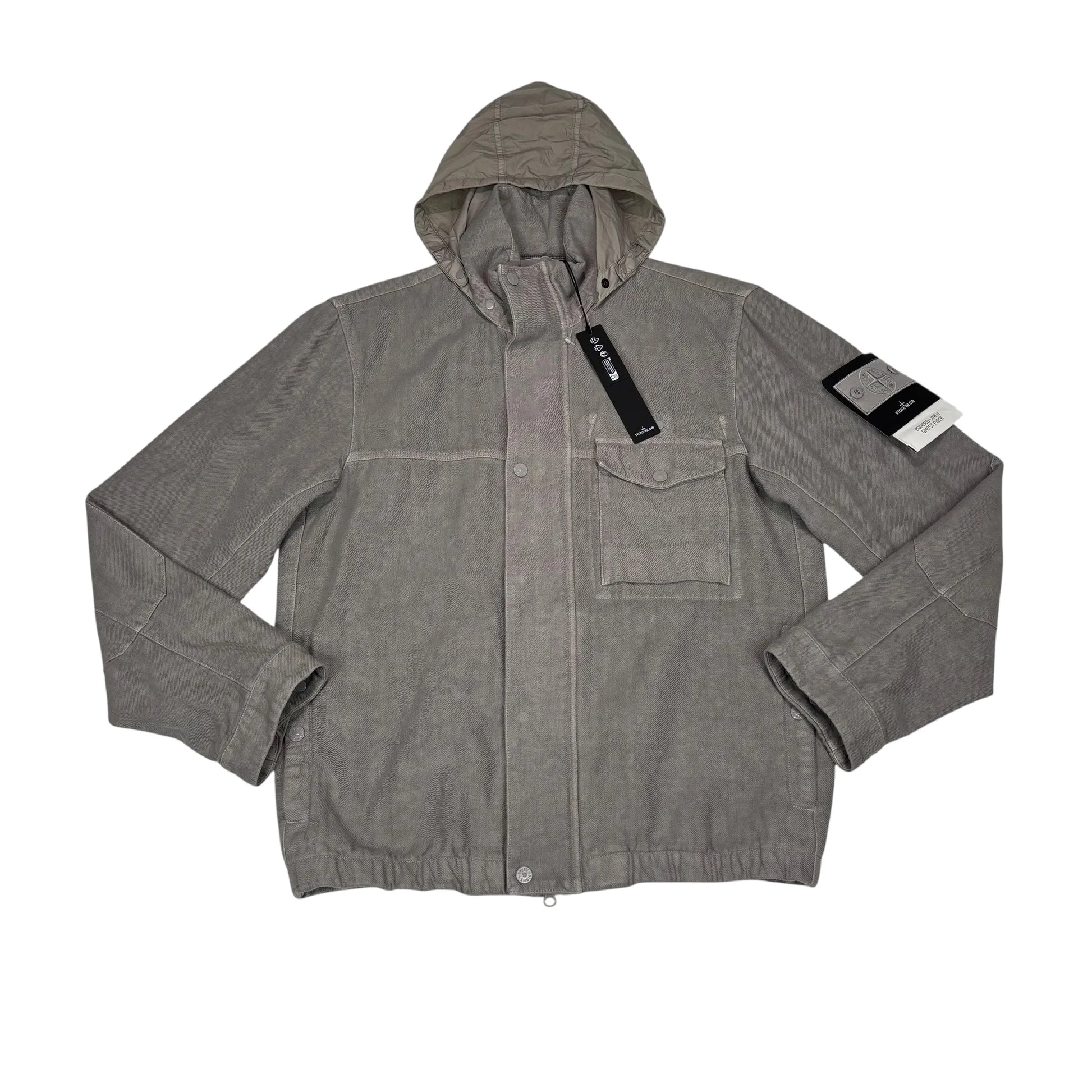 Stone Island Grey Bonded Linen Ghost Piece Jacket