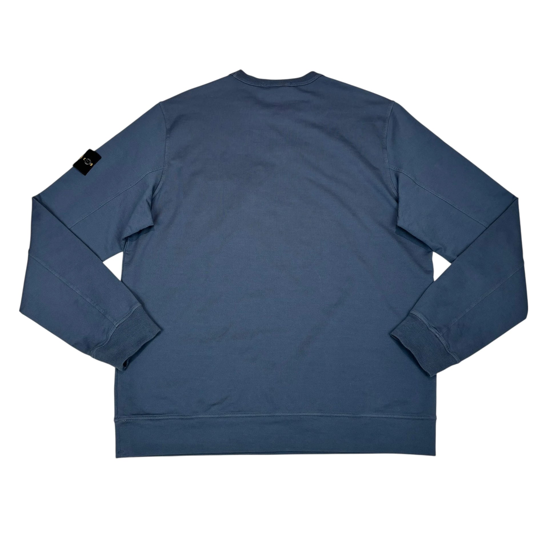 Stone Island Blue Compasss Patch Front Pocket Design Crewneck Jumper