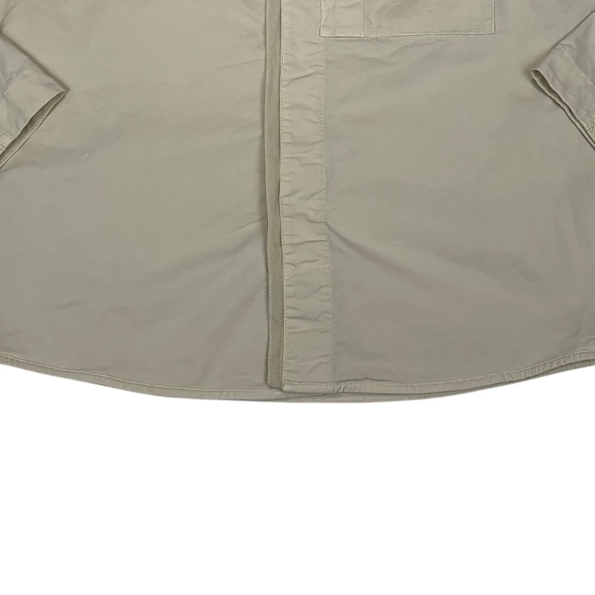 Stone Island Beige Compass Patch Front Pocket Design Collared Overshirt Jacket