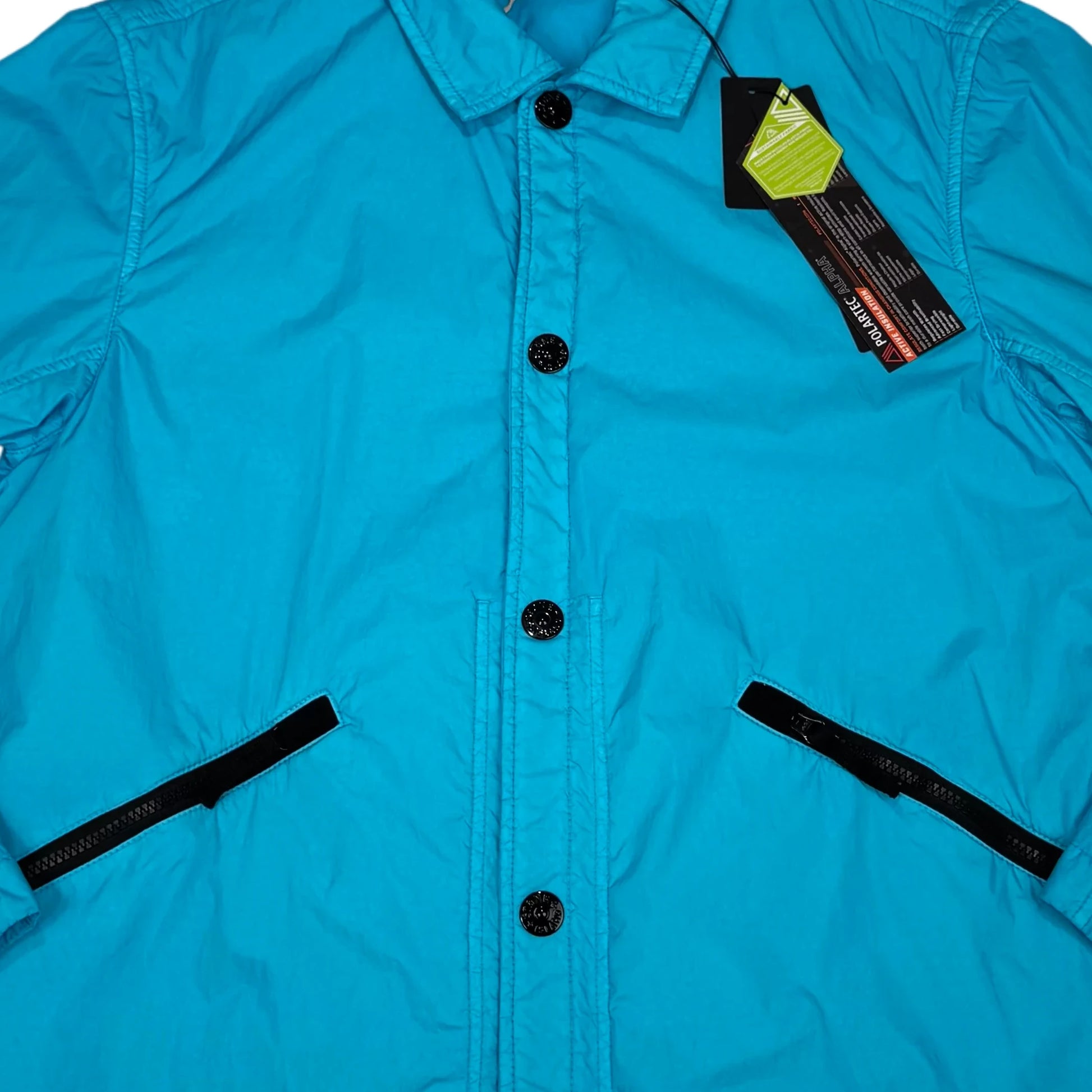 Stone Island Blue Garment Dyed Crinkle Reps NY with Primaolft Alfa Technology