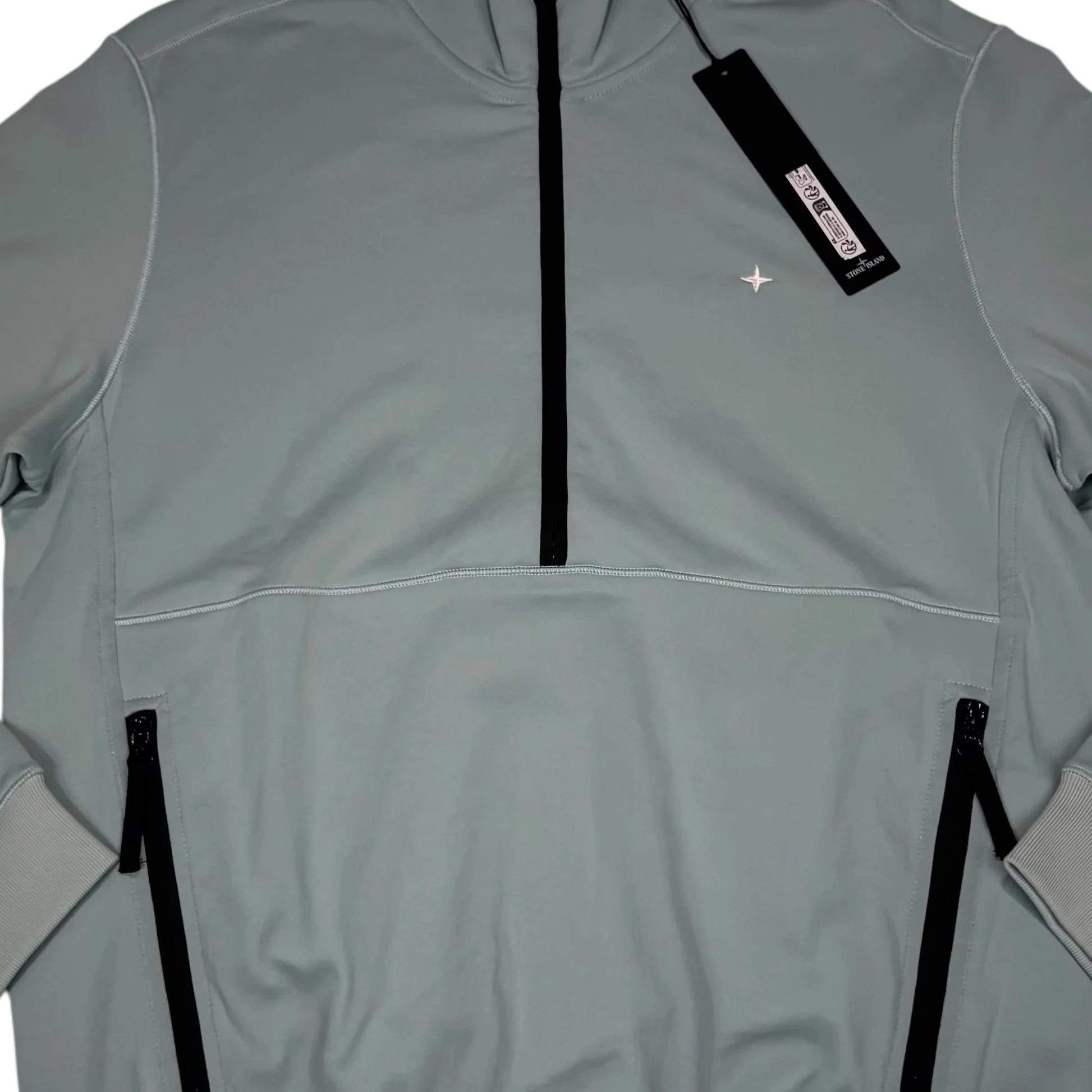 Stone Island Grey Marina Logo Half Zip Jacket