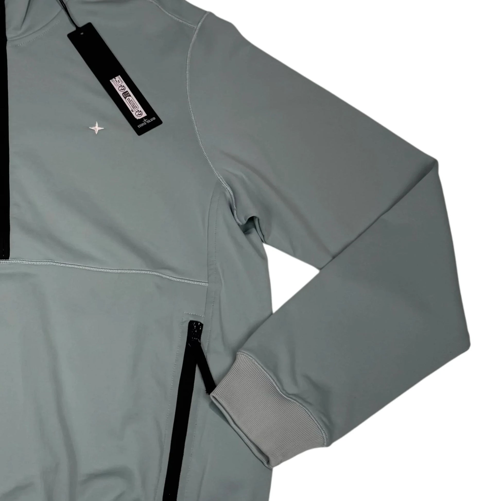 Stone Island Grey Marina Logo Half Zip Jacket