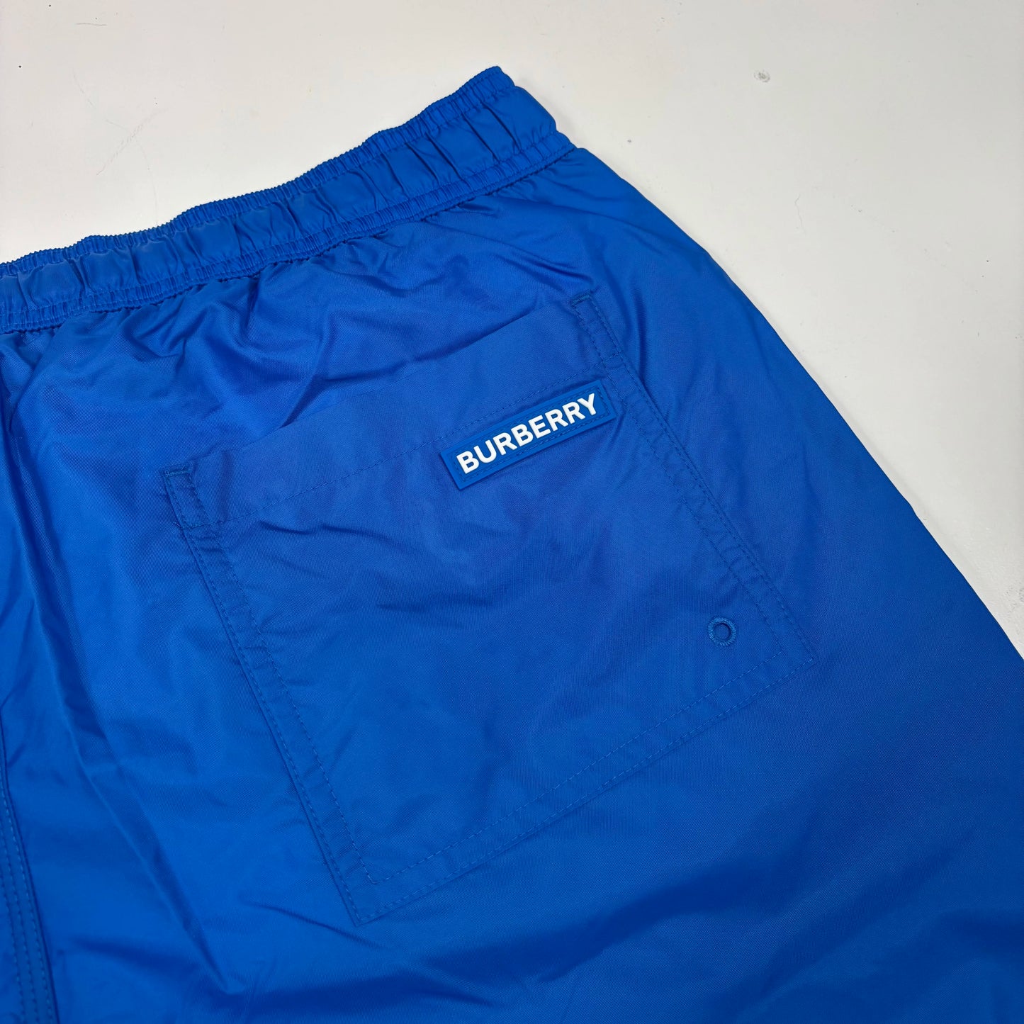 Burberry Spell Out Logo Swim Shorts Blue