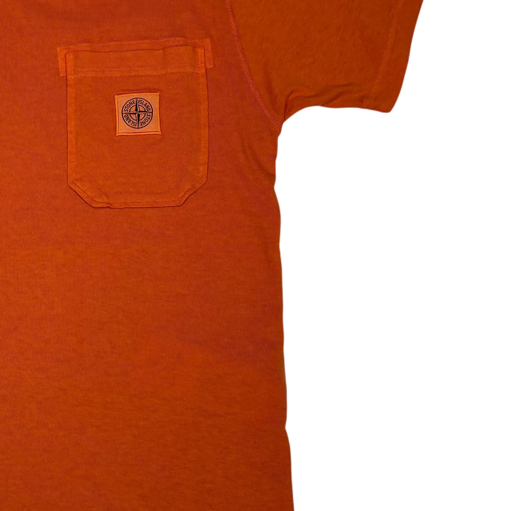 Stone Island Orange Patch Logo Short Sleeve Tshirt