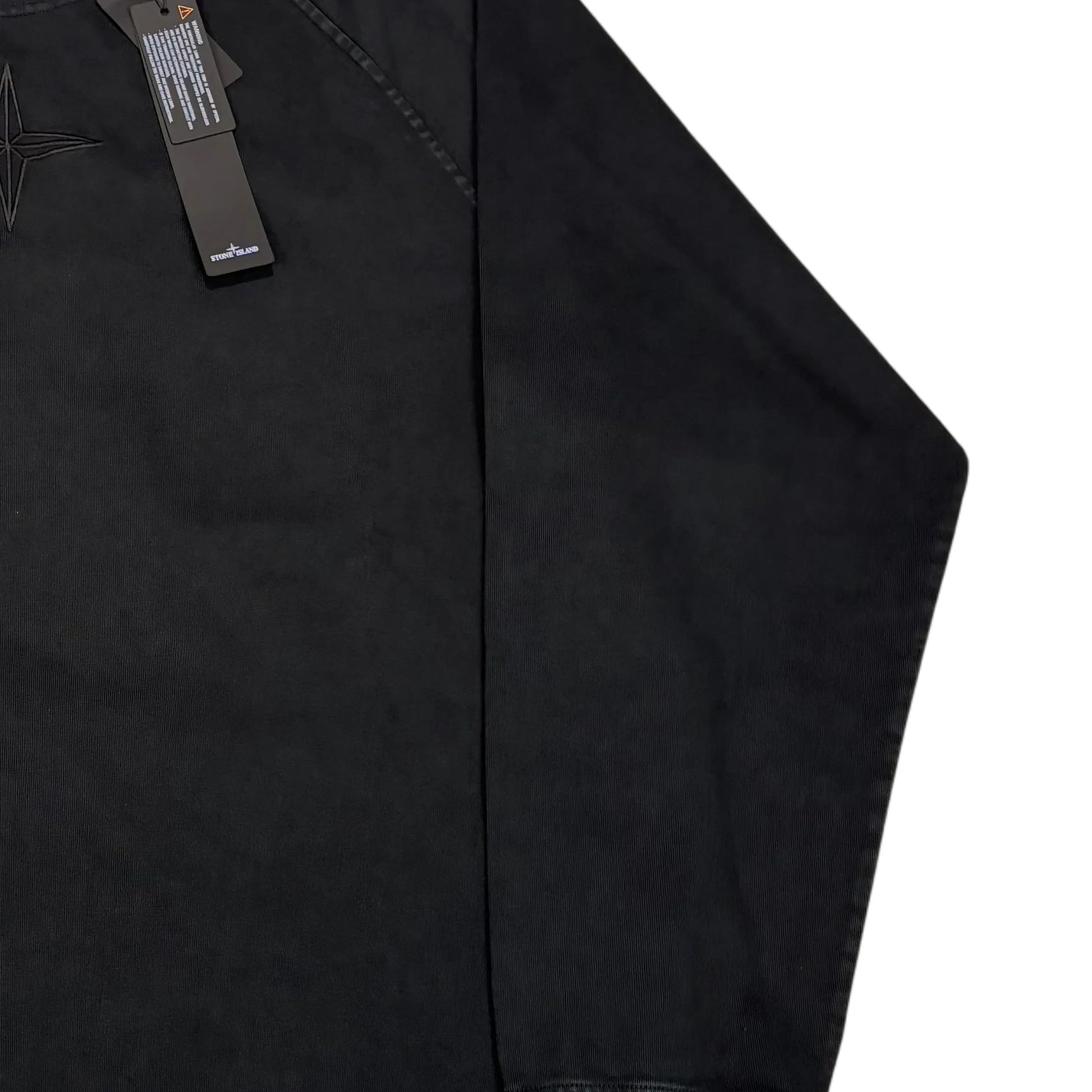 Stone Island Black Embroidered Logo Crew Neck Jumper