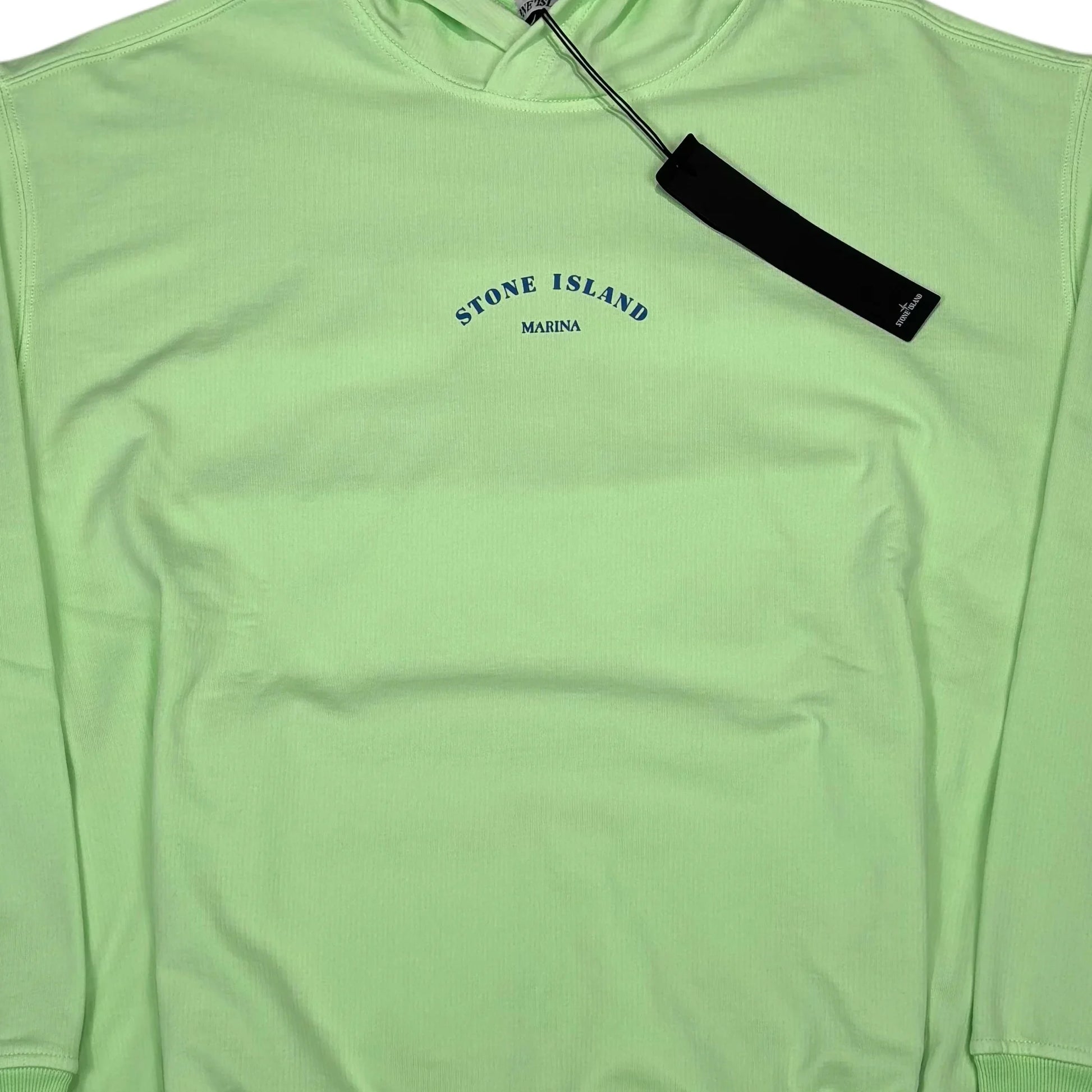 Stone Island Green Marina Logo Spell Out Hoodie
