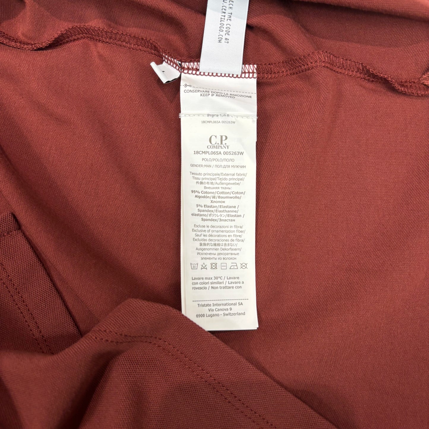 C.p. Company Brown Box Logo Polo Shirt