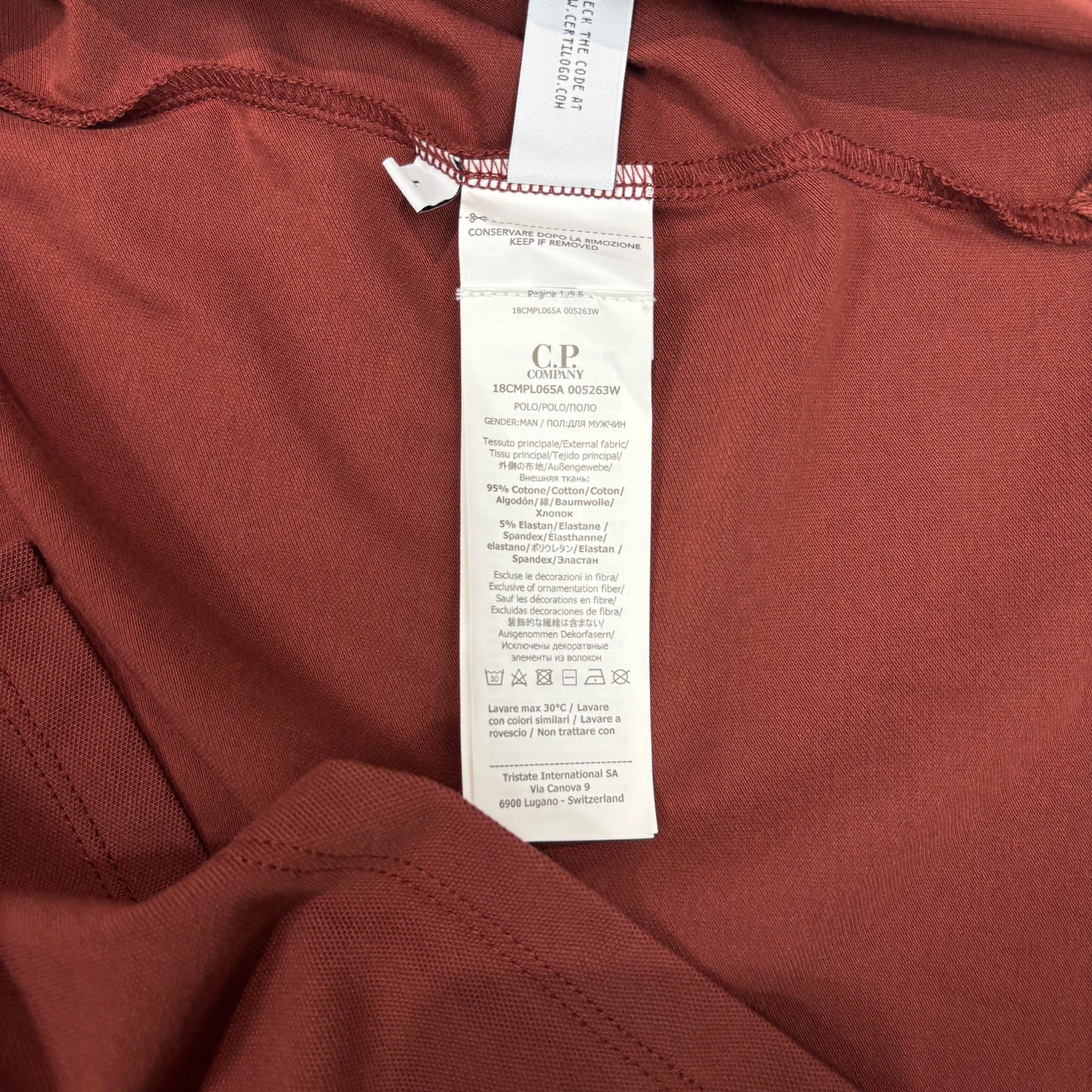 C.p. Company Brown Box Logo Polo Shirt