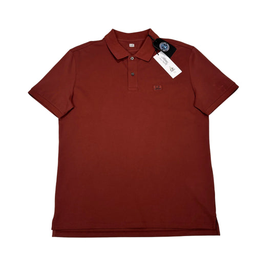 C.p. Company Brown Box Logo Polo Shirt