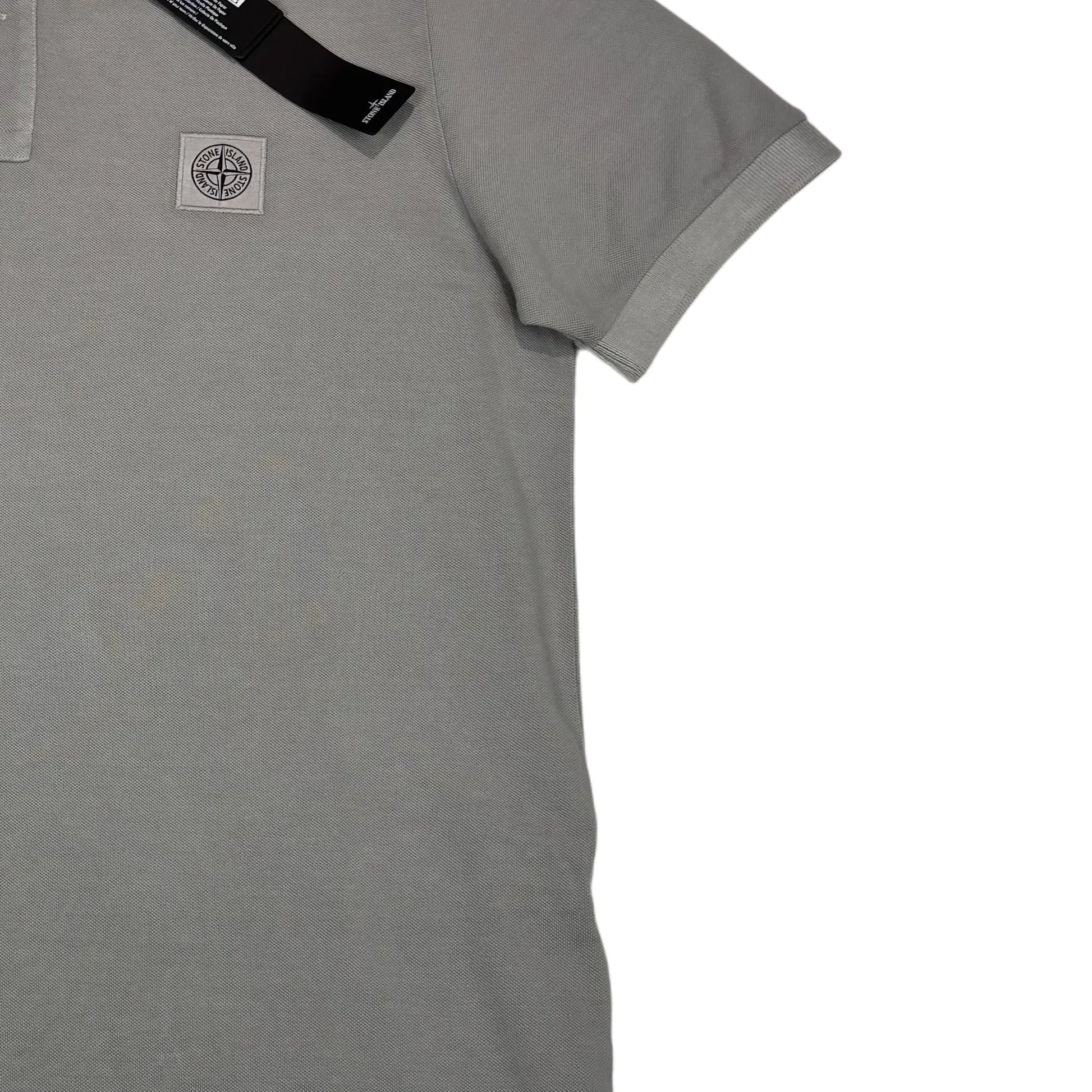 Stone Island Gray Patch Logo Polo Shirt