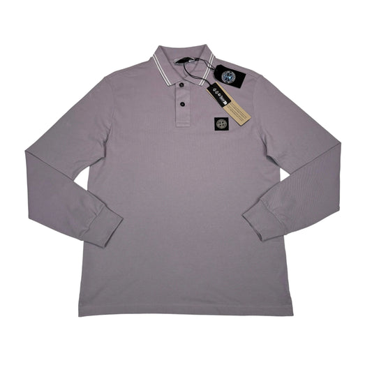 Stone Island Purple Long-sleeve Polo Shirt
