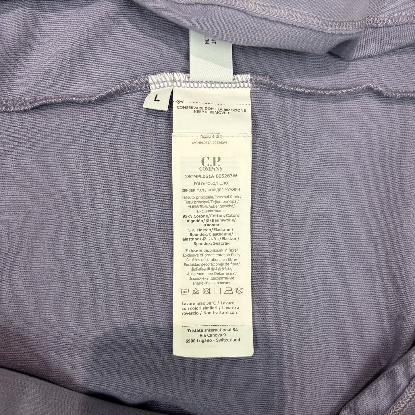 C.p. Company Purple Long Sleeve Box Logo Polo Shirt
