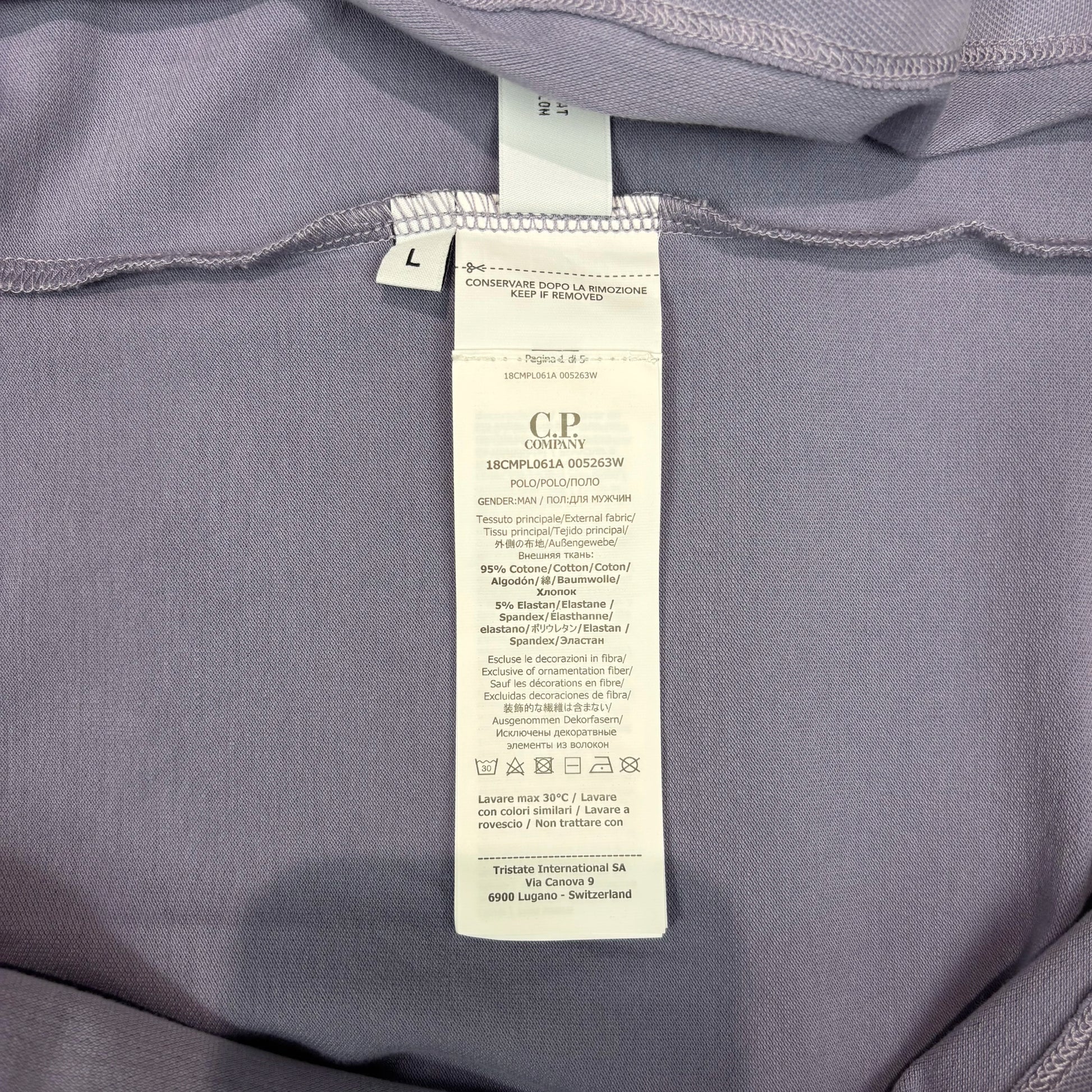 C.p. Company Purple Long Sleeve Box Logo Polo Shirt