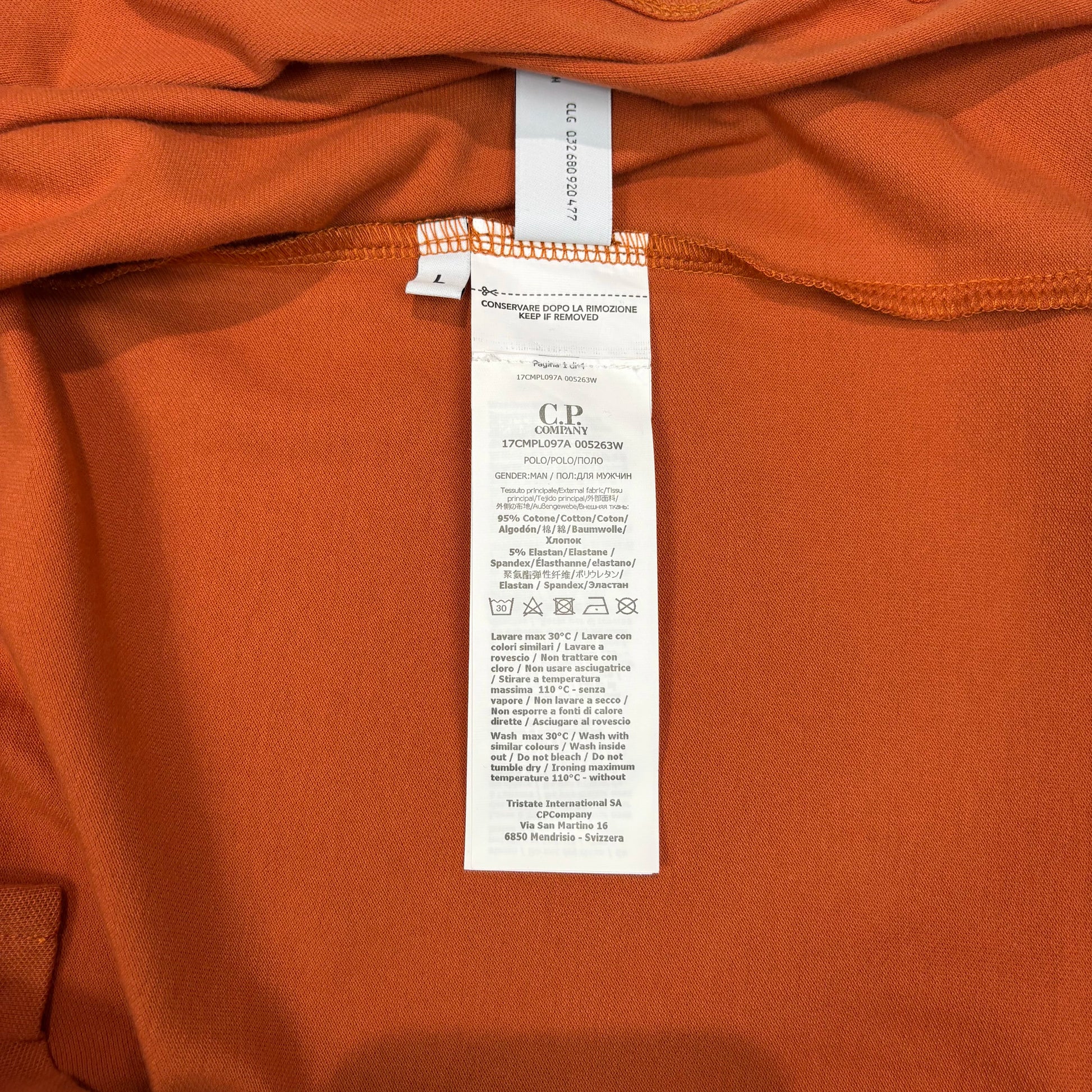 C.p. Company Orange Box Logo Polo Shirt