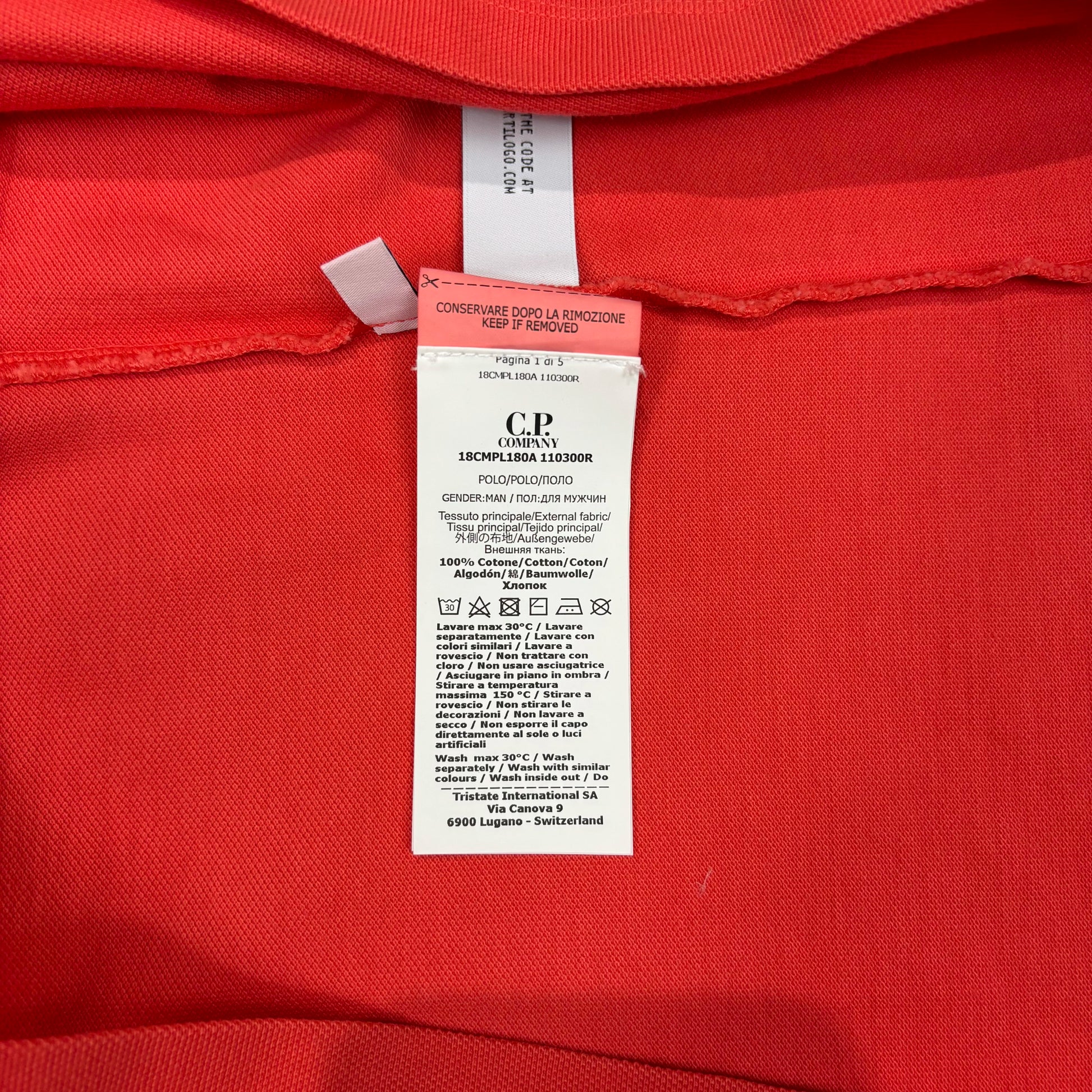 Cp Company Red Box Logo Polo Shirt