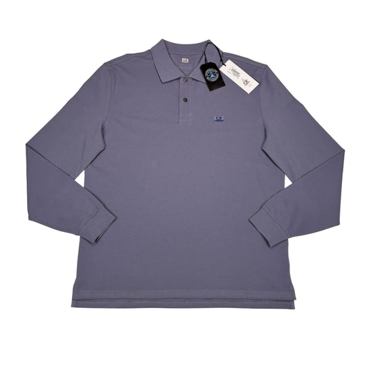 C.p. Company Purple Long Sleeve Box Logo Polo Shirt