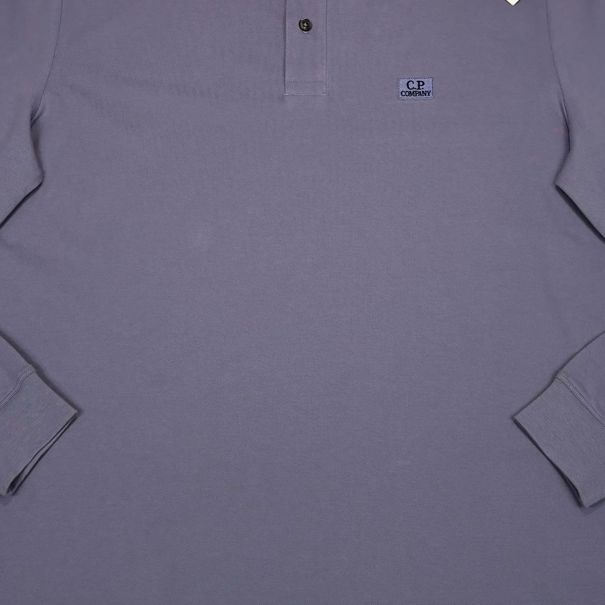 C.p. Company Purple Long Sleeve Box Logo Polo Shirt