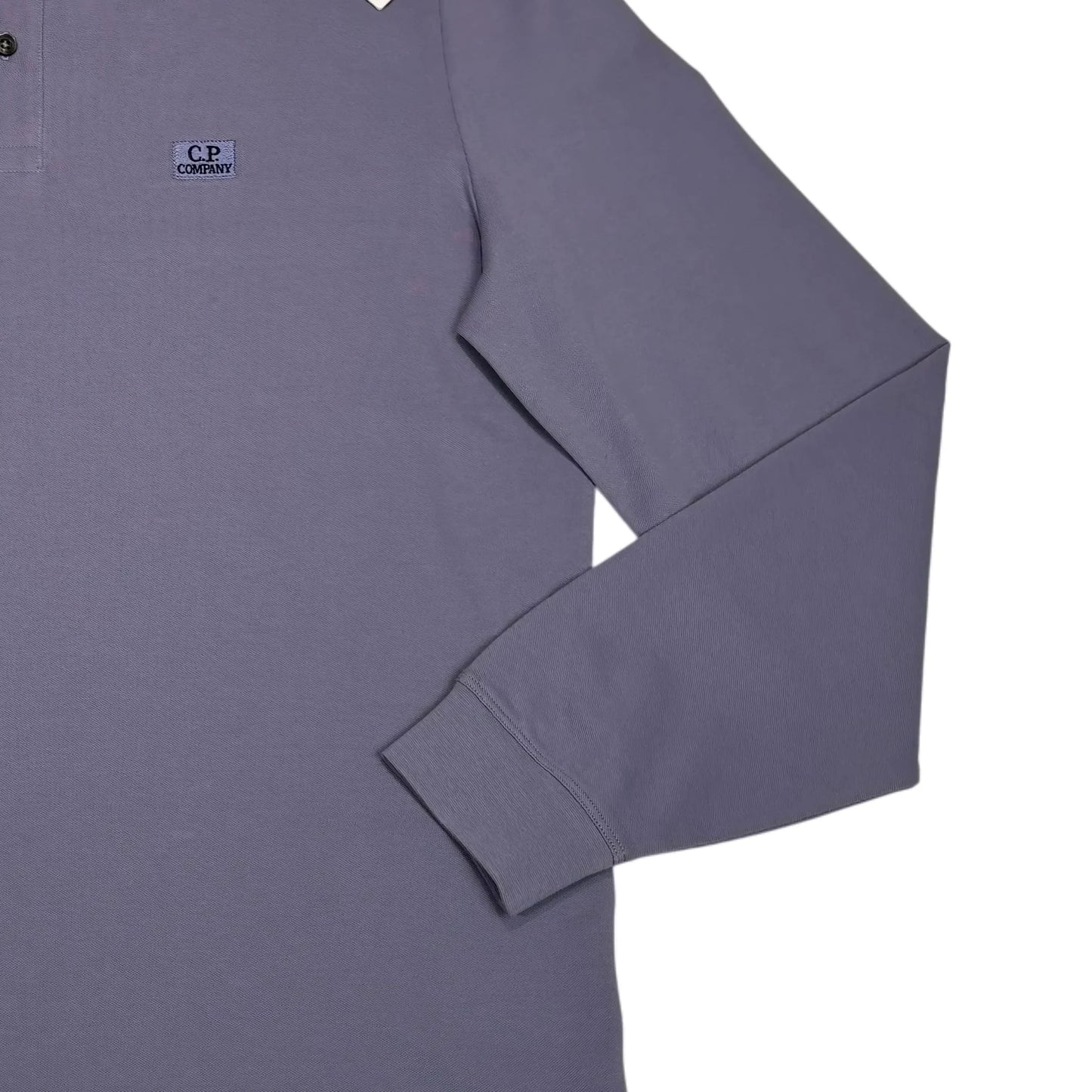 C.p. Company Purple Long Sleeve Box Logo Polo Shirt