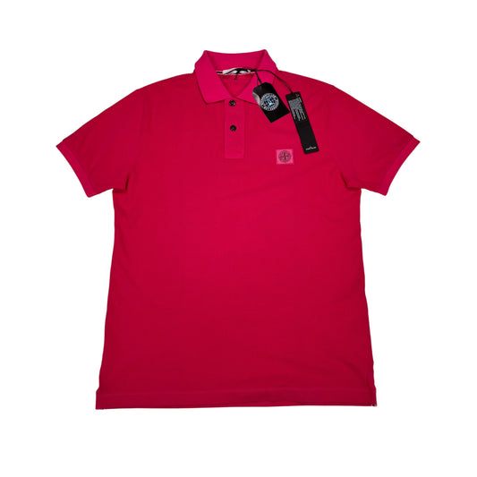 Stone Island Pink Patch Logo Polo Shirt