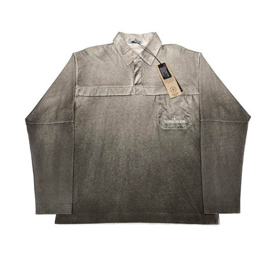 Stone Island Gray Long Sleeve Polo