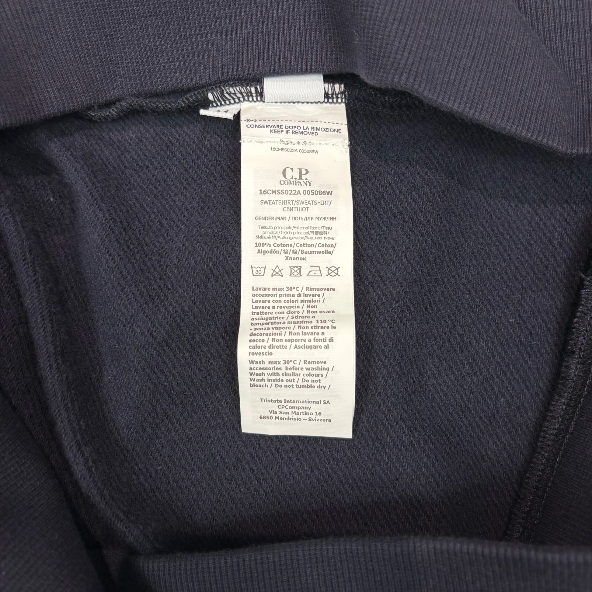 C.p. Company Navy Sweatshirt