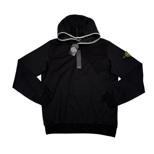 Stone Island Black Hood Design Compass Patch Hoodie