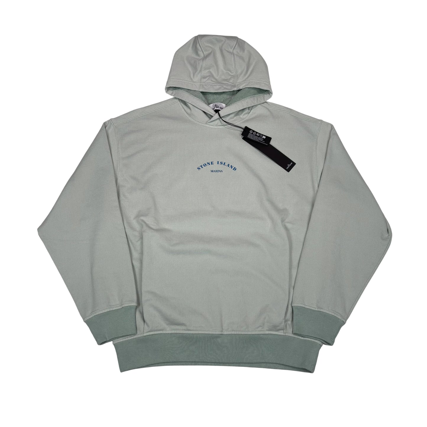 Stone Island Green Marina Logo Spell Out Hoodie