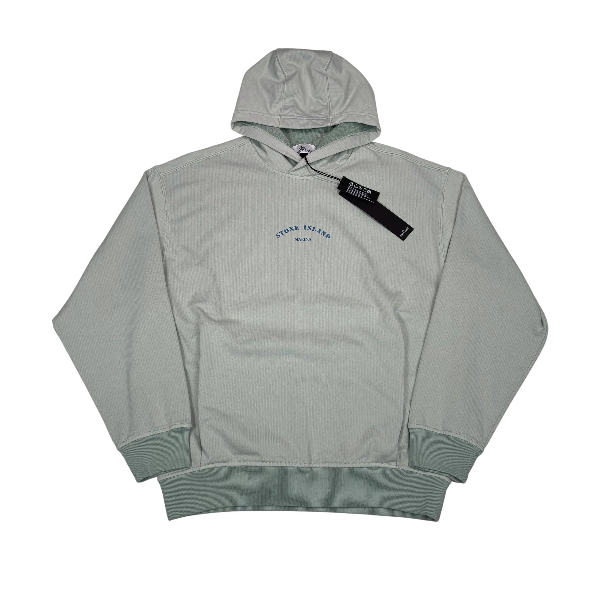 Stone Island Green Marina Logo Spell Out Hoodie