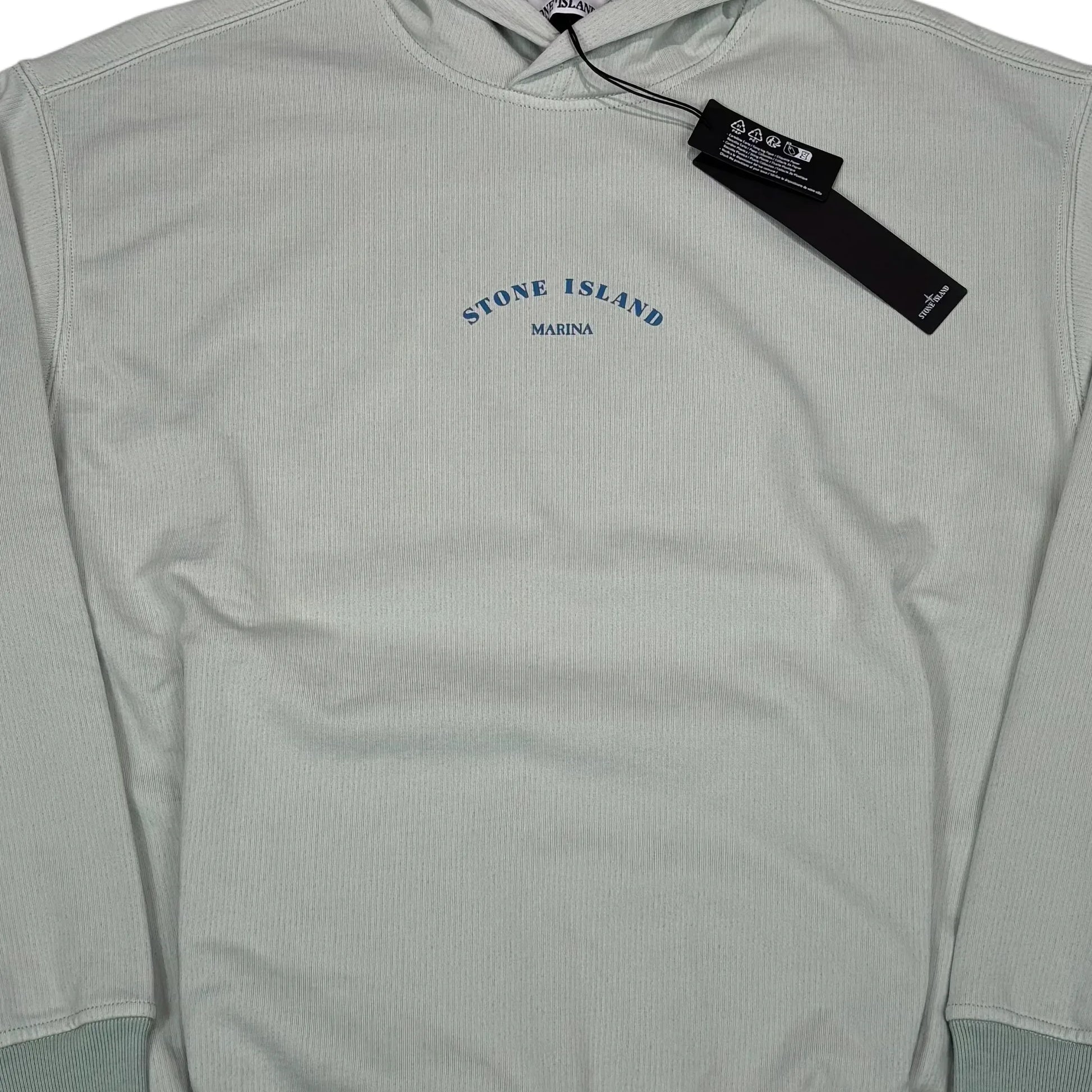 Stone Island Green Marina Logo Spell Out Hoodie