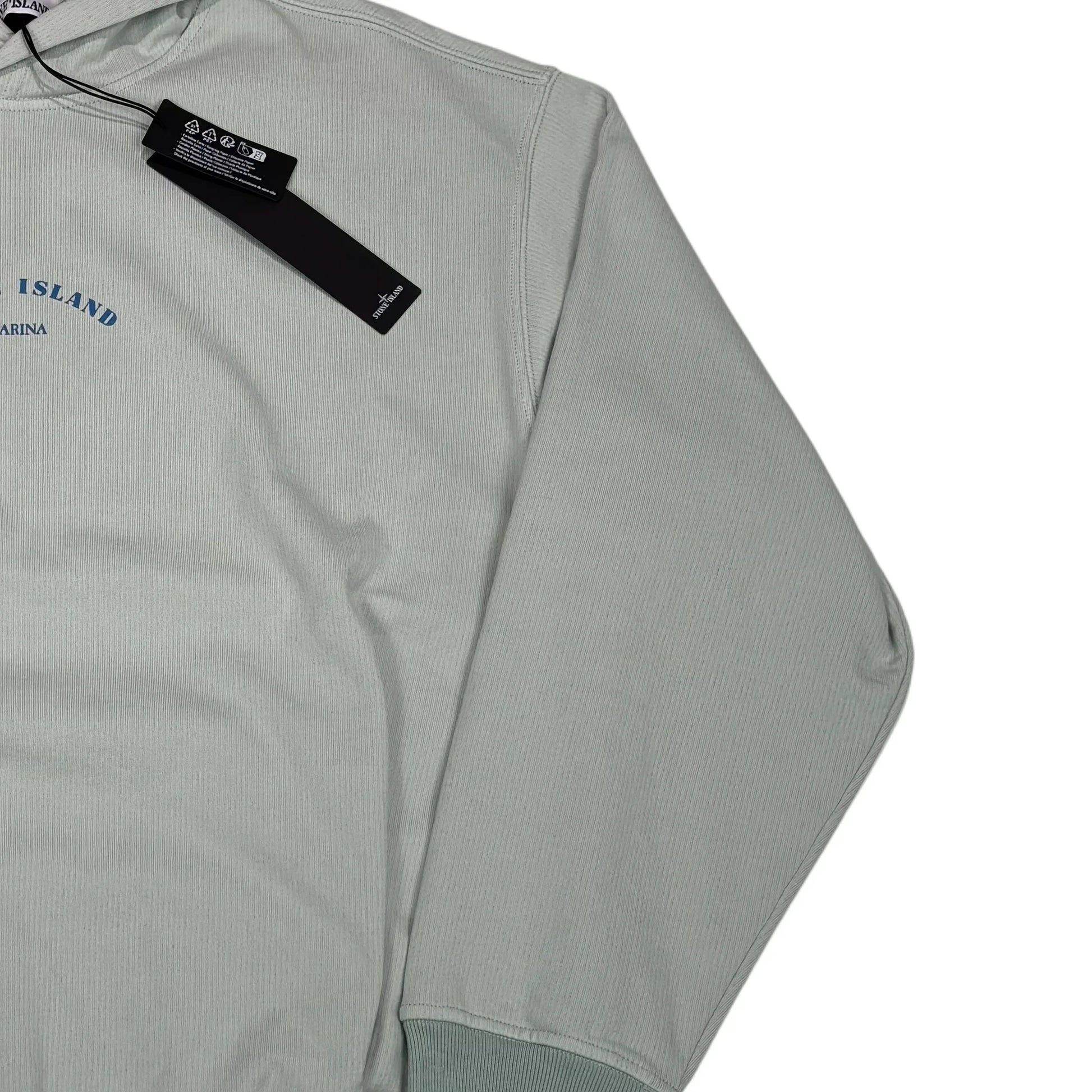 Stone Island Green Marina Logo Spell Out Hoodie
